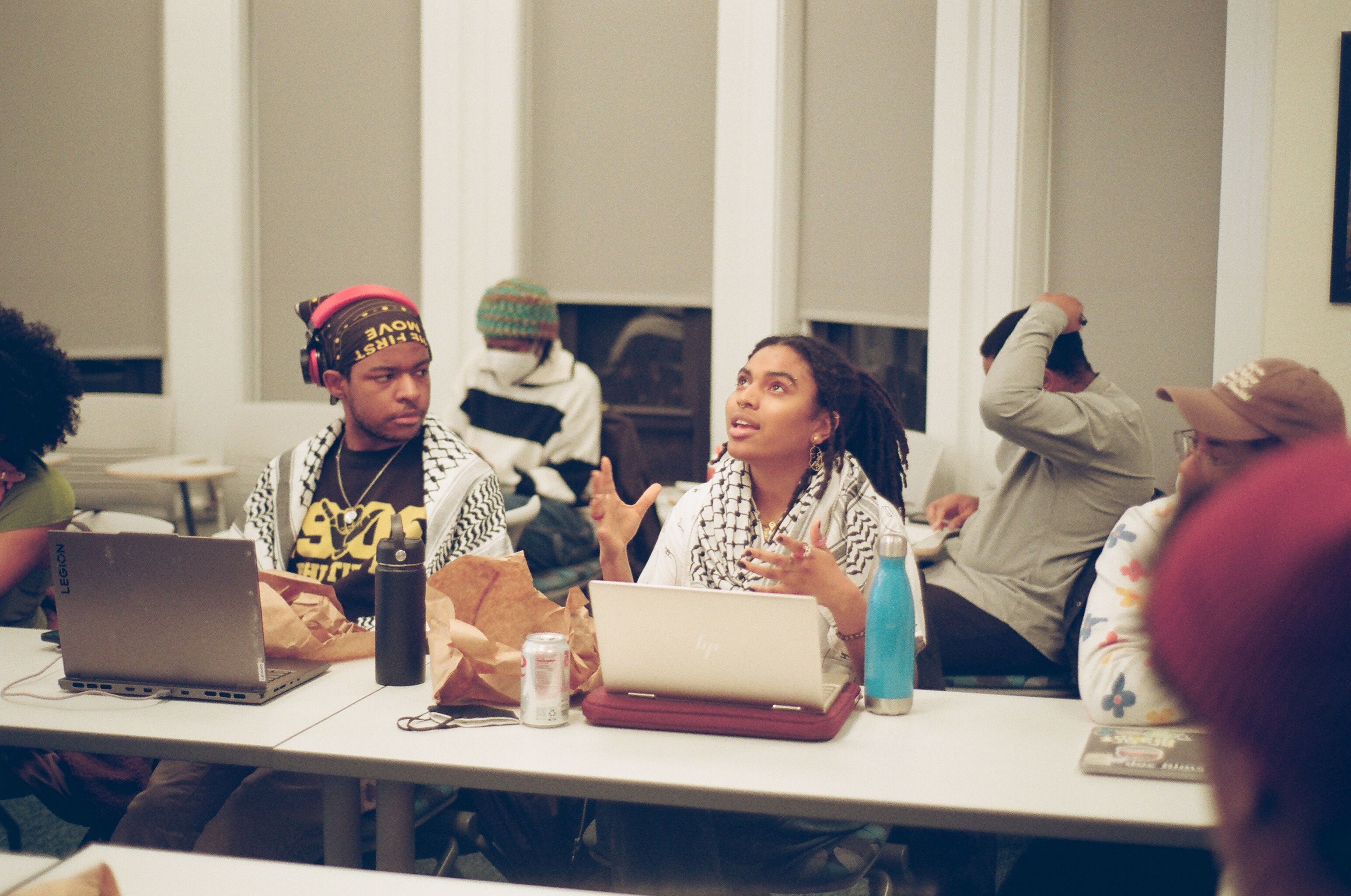 Students engaged in discussion during a lecture